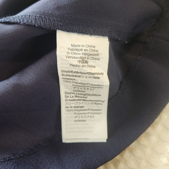 J. Crew Navy Top with Black Sequin Sleeve Size Medium - Picture 7 of 7